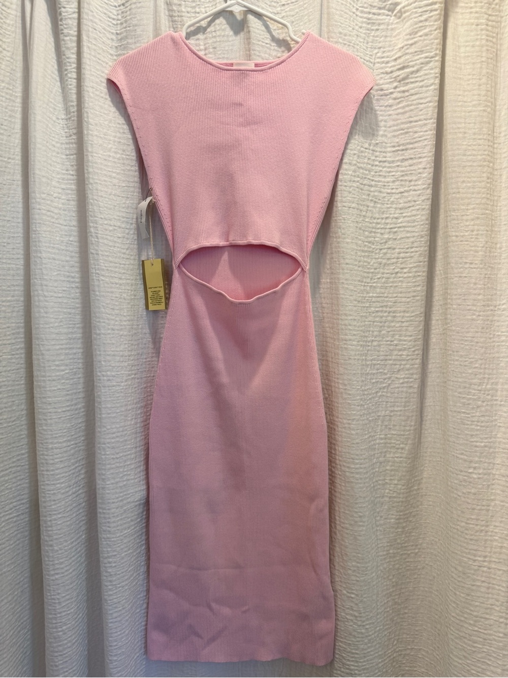 NWT Aritzia Wilfred Cutout Knit Midi Dress - Pink - Size M